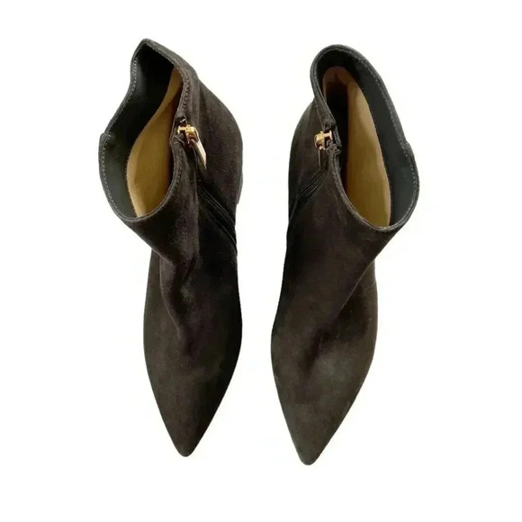 NEW L'AGENCE Jeanne Suede Block Heel Pointed Toe Bootie size 39 8.5 - Picture 2 of 9